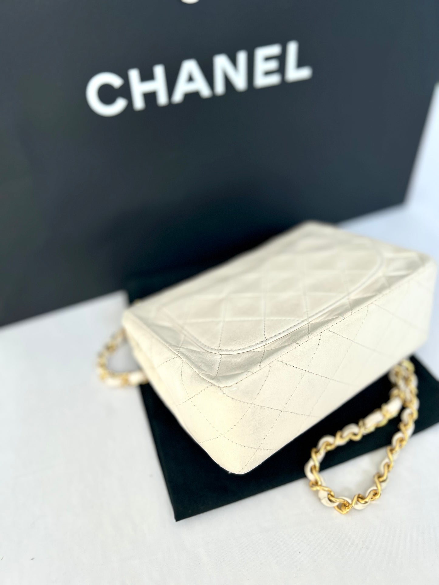 Chanel White Mini Square Flap Bag