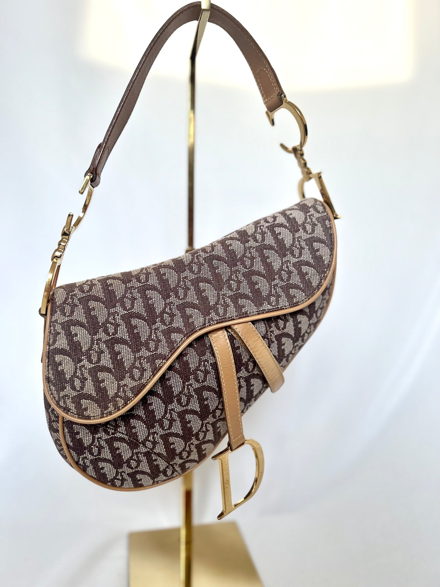 Dior Brown Oblique Monogram Saddle Bag