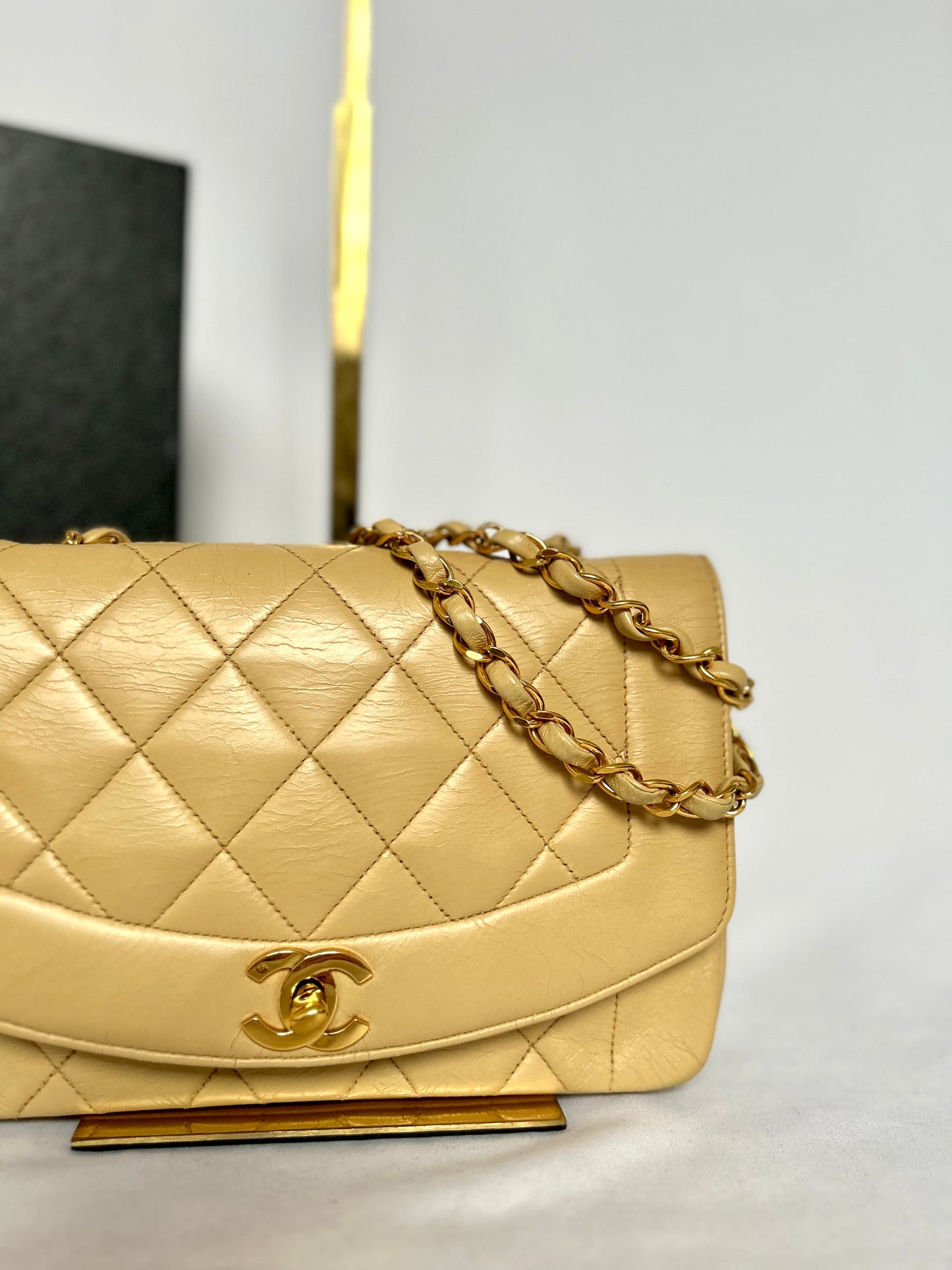 Vintage Chanel Beige Diana Small Flap Bag