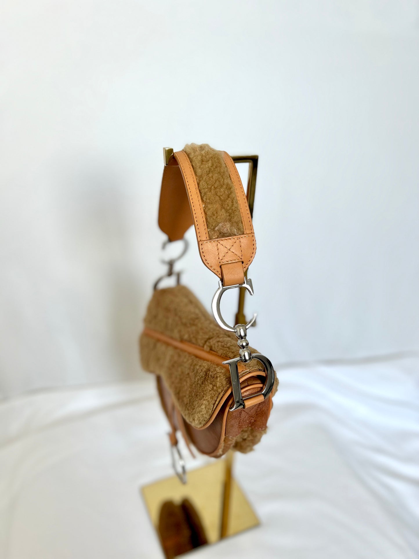 Dior Lamb Shearling Saddle Bag 2005 Flight Collection