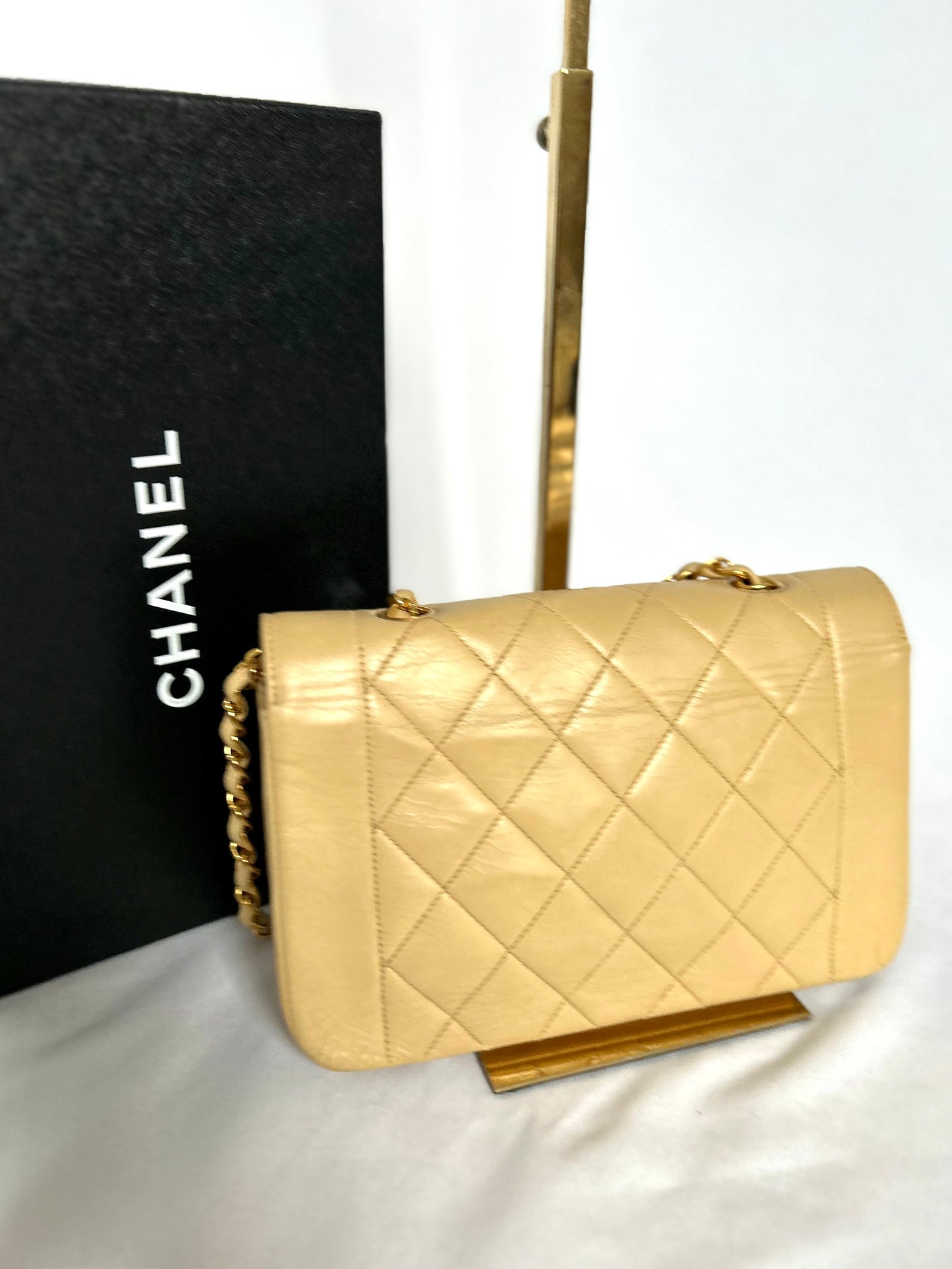 Vintage Chanel Beige Diana Small Flap Bag