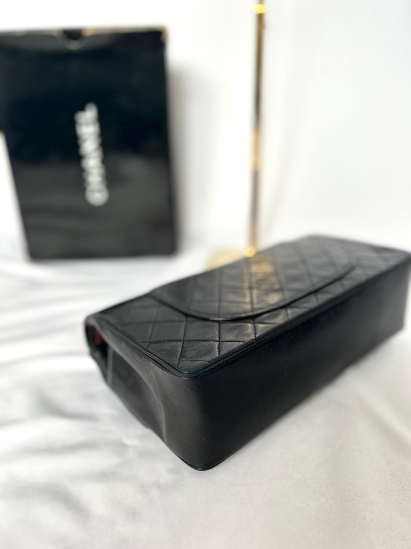 Black Vintage Chanel Lambskin Medium Classic Flap