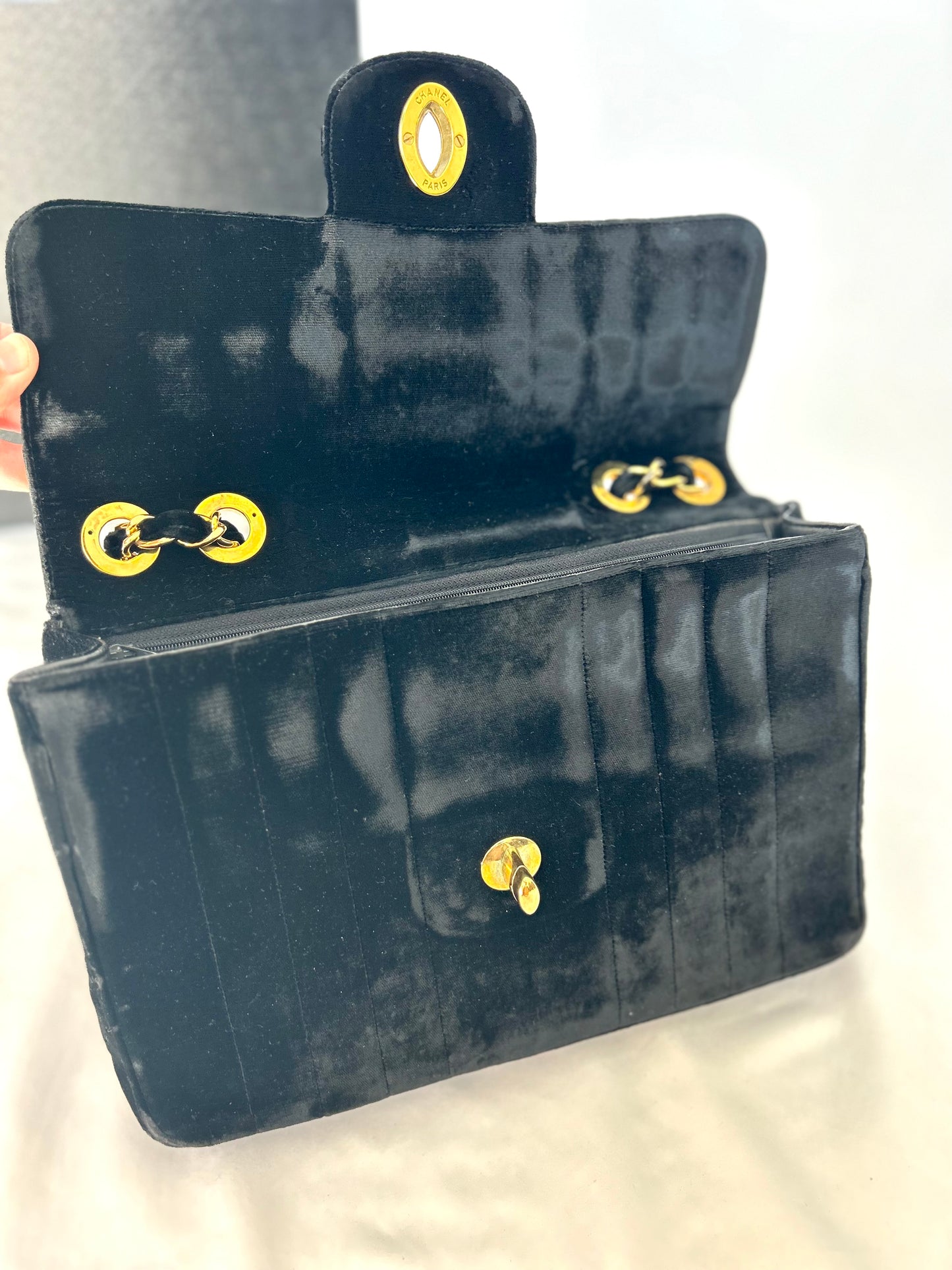 Chanel Velvet Velour Classic Jumbo 1994-1996