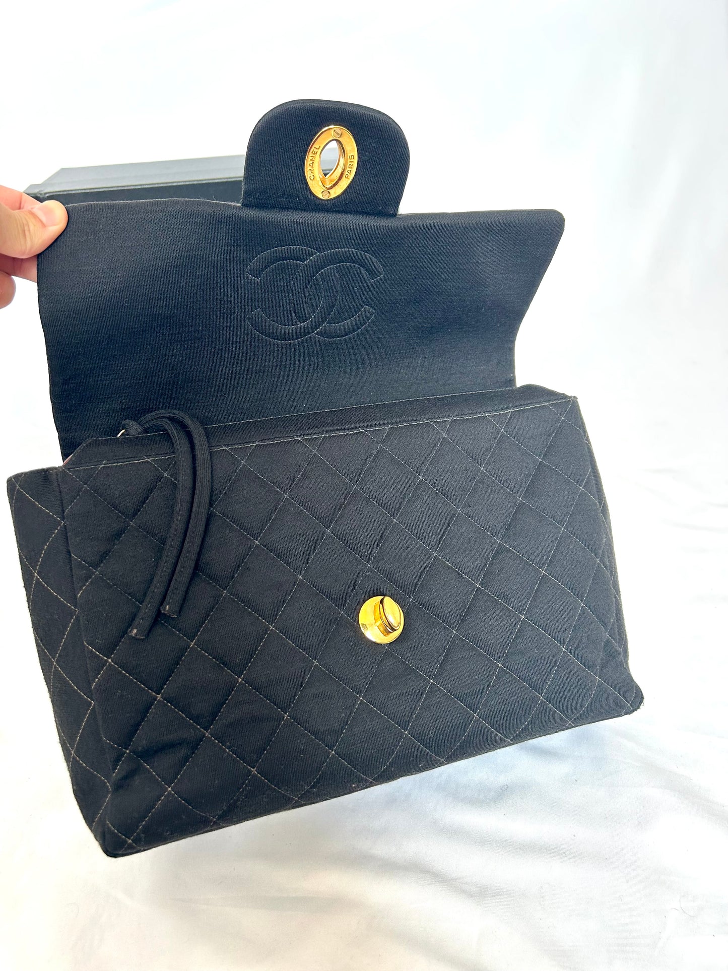 Chanel Black Jersey Backpack
