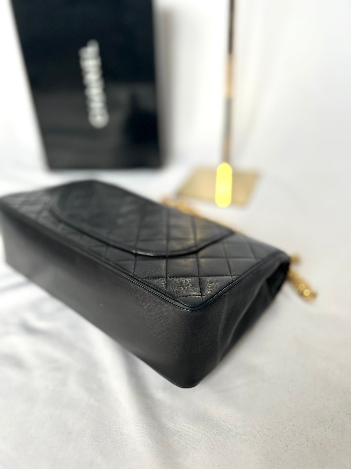 Black Vintage Chanel Lambskin Medium Classic Flap