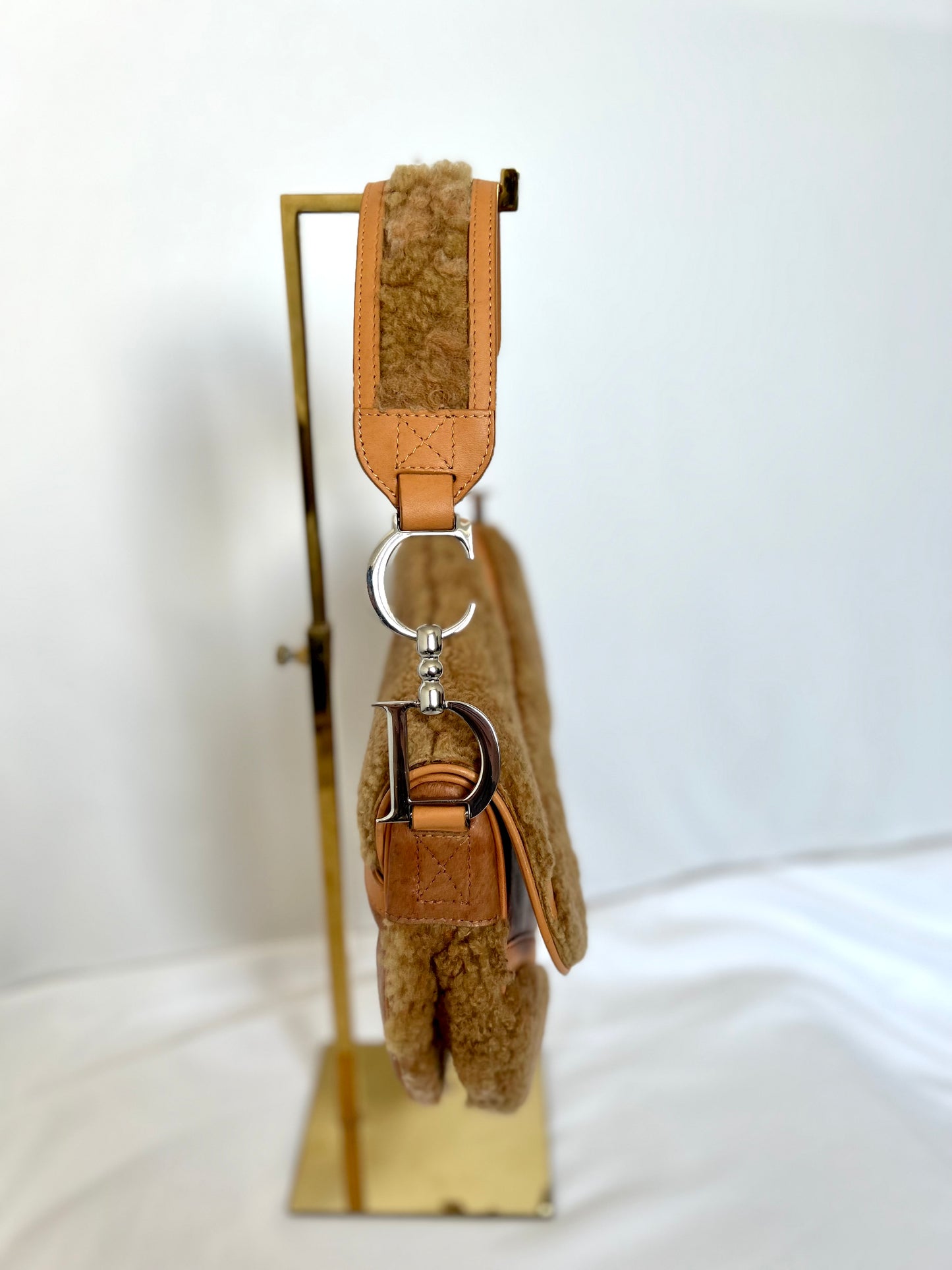 Dior Lamb Shearling Saddle Bag 2005 Flight Collection