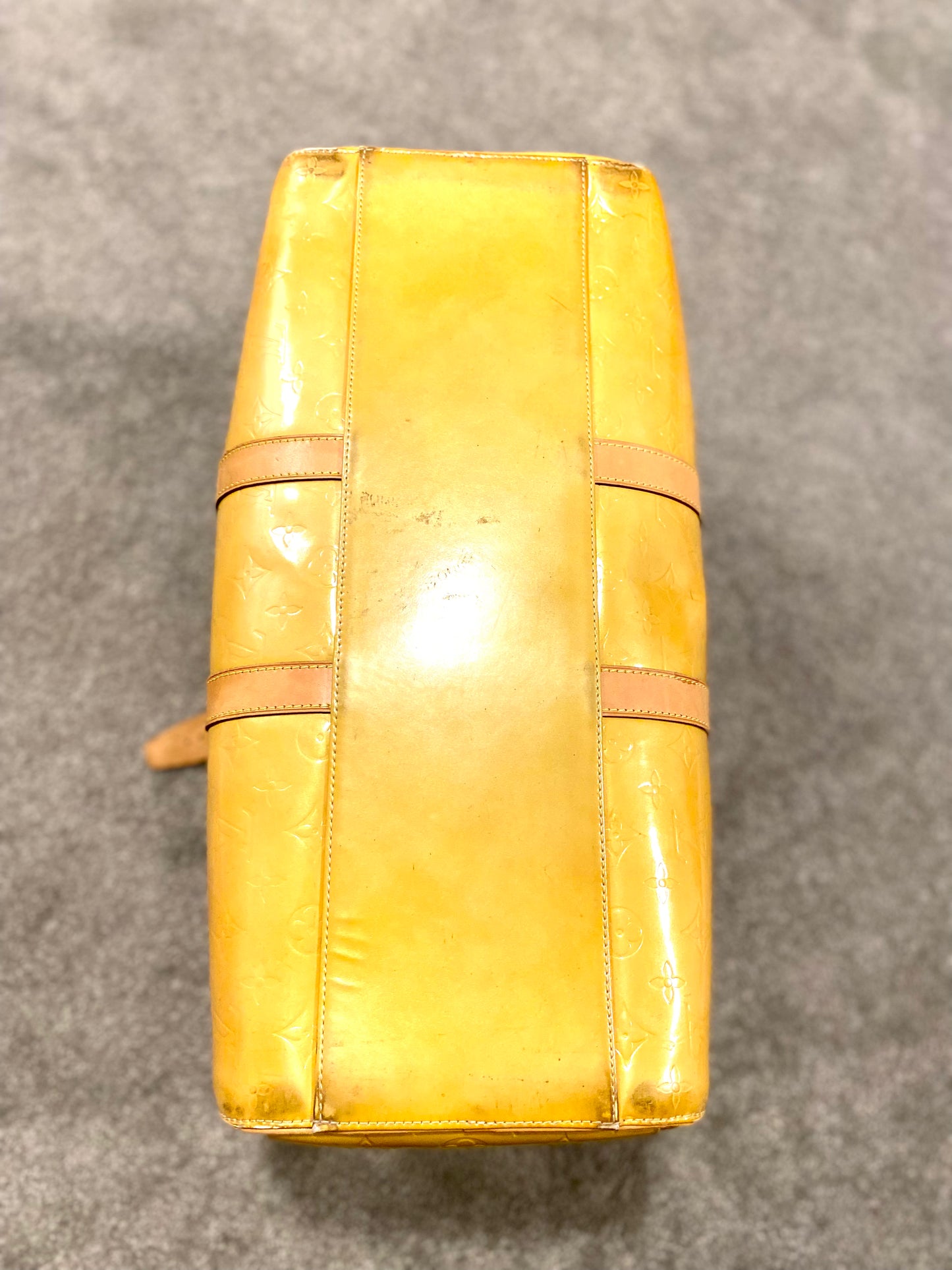 Louis Vuitton Yellow Vernis Keepall 45