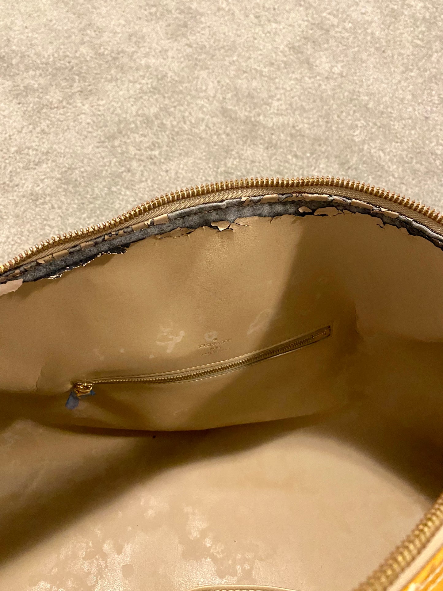 Louis Vuitton Yellow Vernis Keepall 45