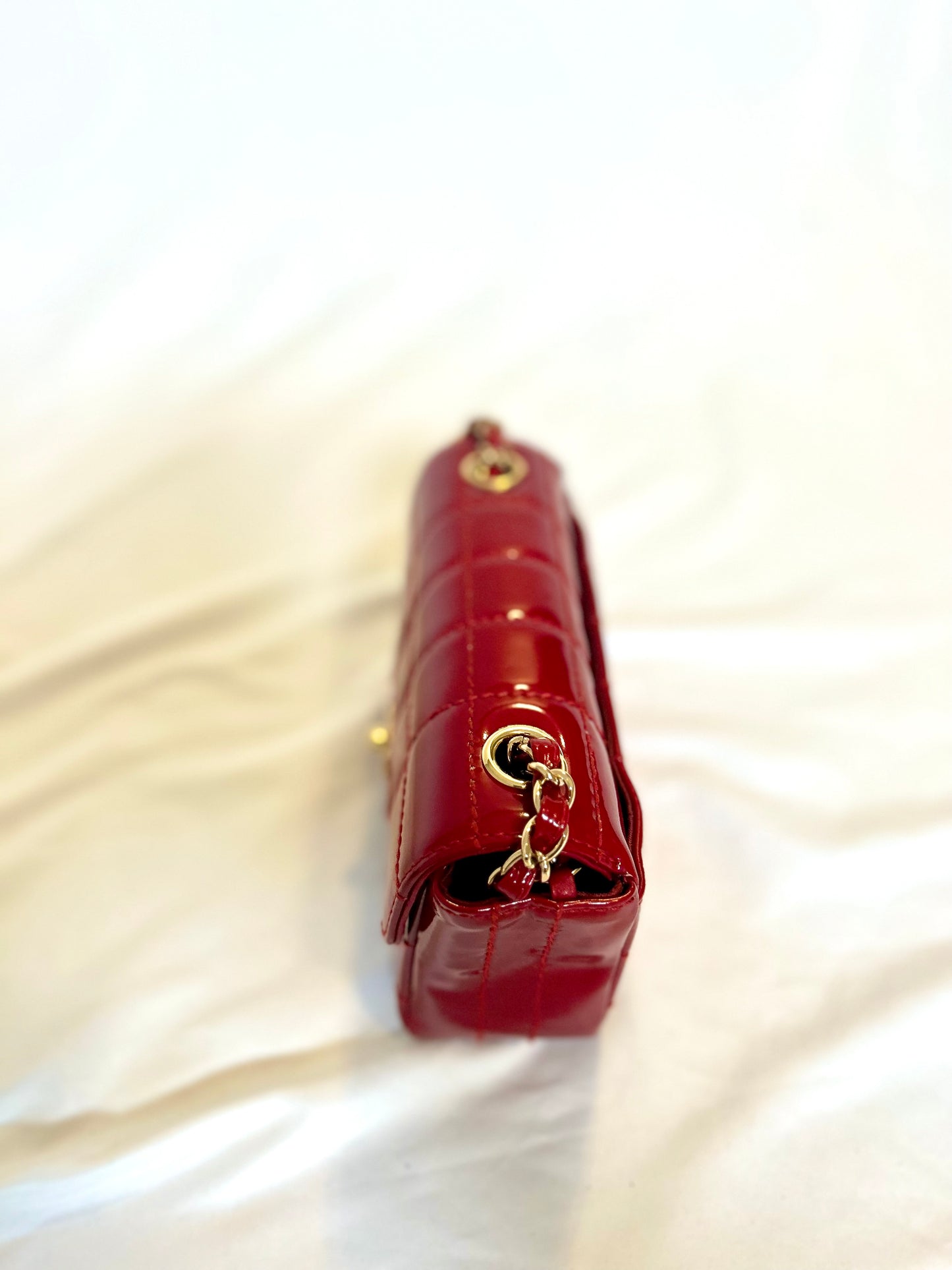 Chanel Red Small Chocolate Bar Flap Bag