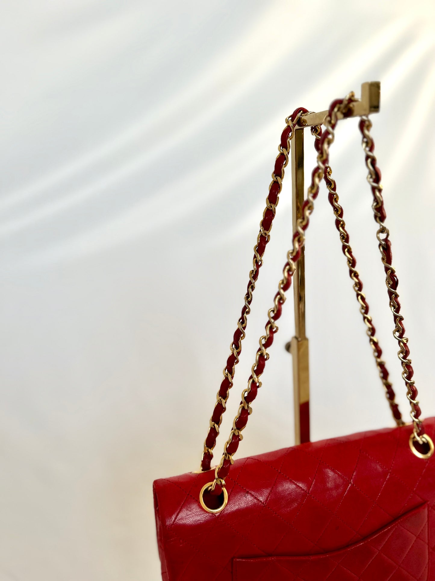 Red Chanel Classic Flap