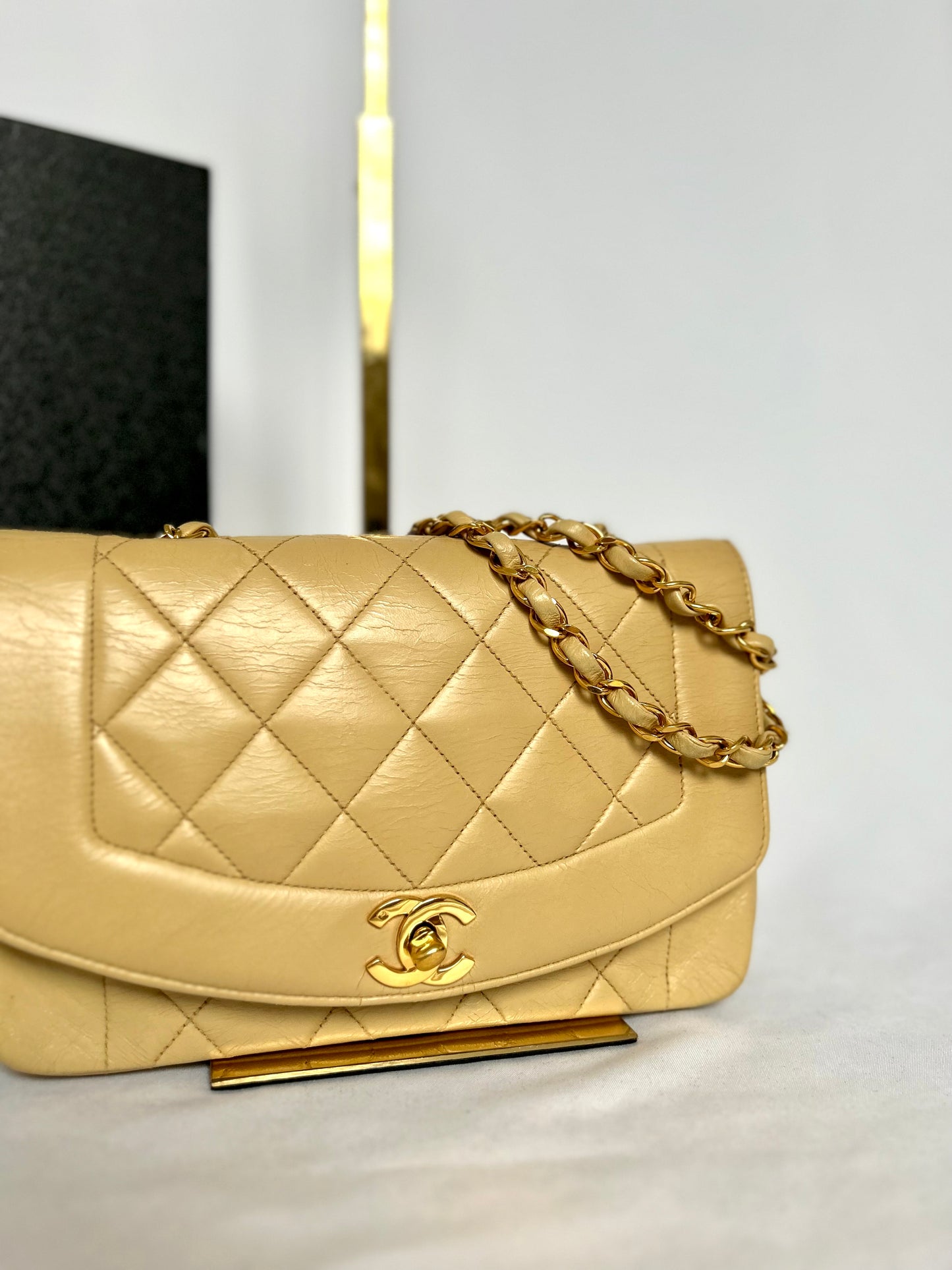 Vintage Chanel Beige Diana Small Flap Bag