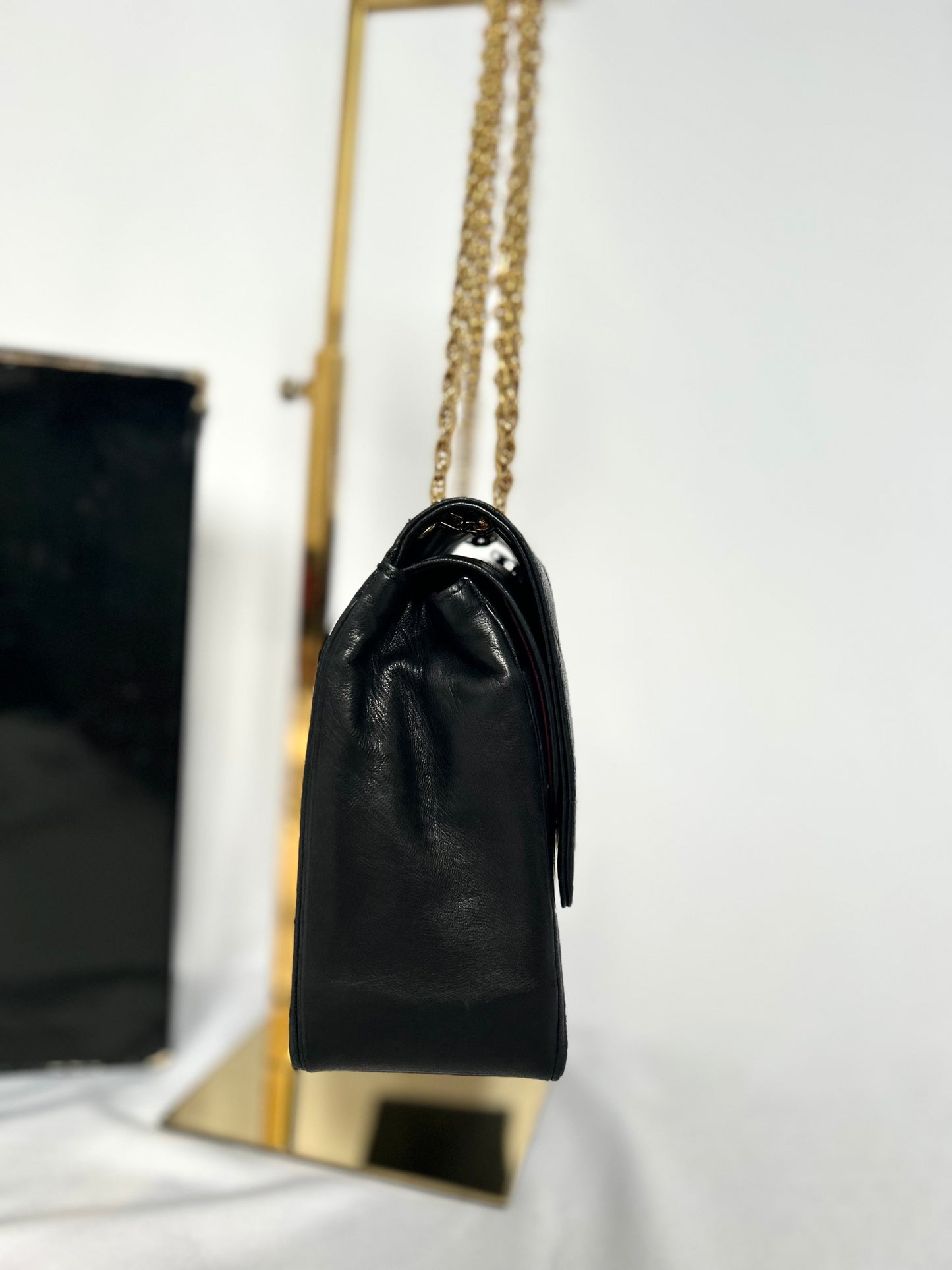Black Vintage Chanel Lambskin Medium Classic Flap