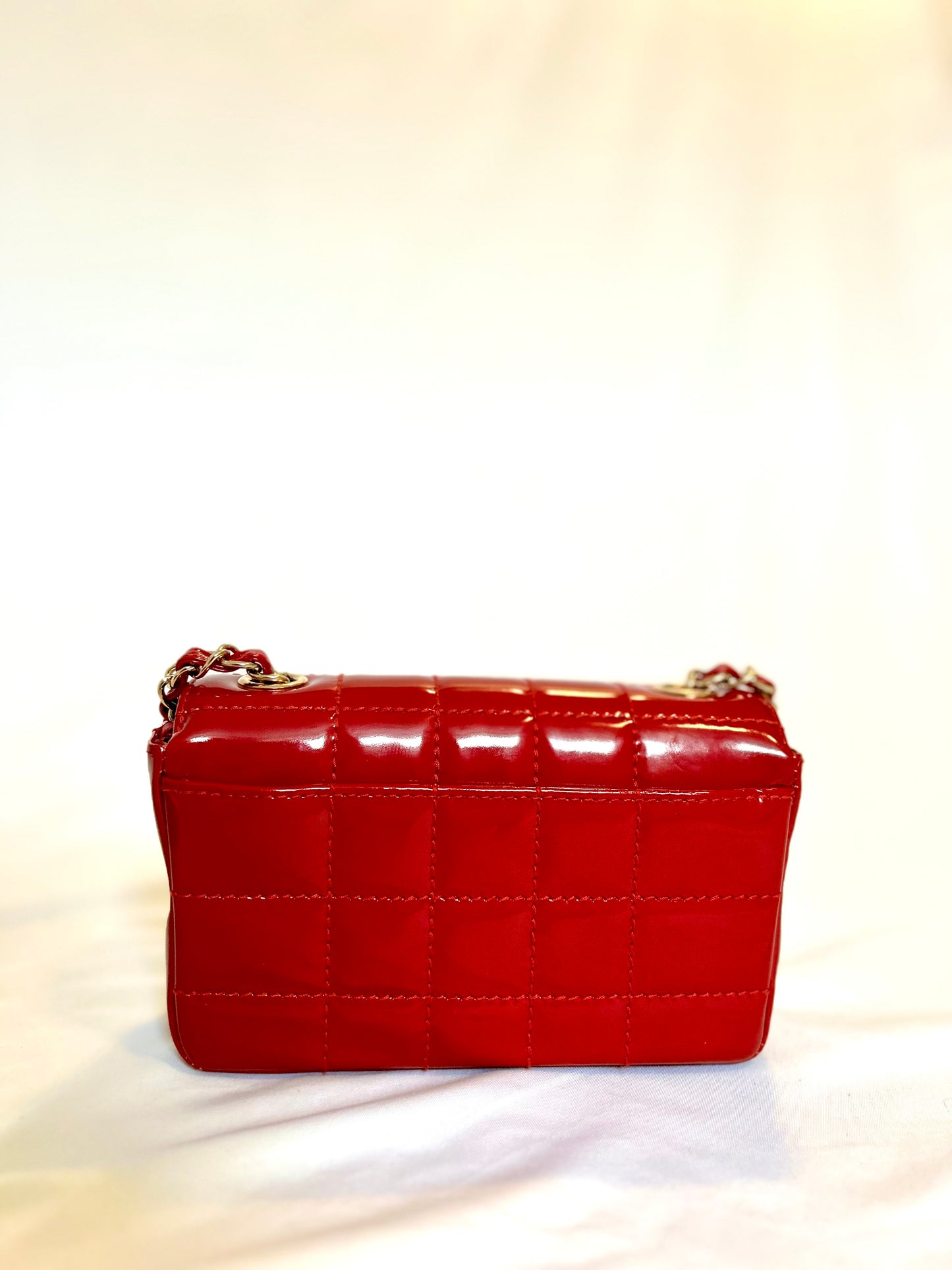 Chanel Red Small Chocolate Bar Flap Bag