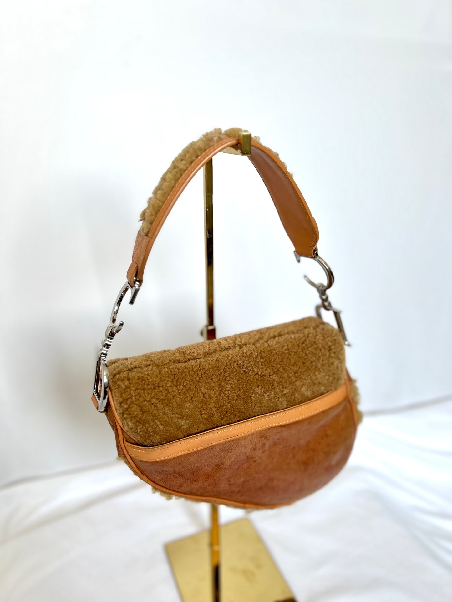 Dior Lamb Shearling Saddle Bag 2005 Flight Collection