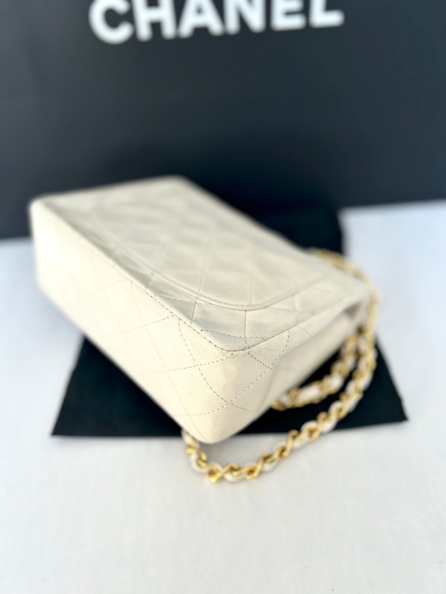 Chanel White Mini Square Flap Bag