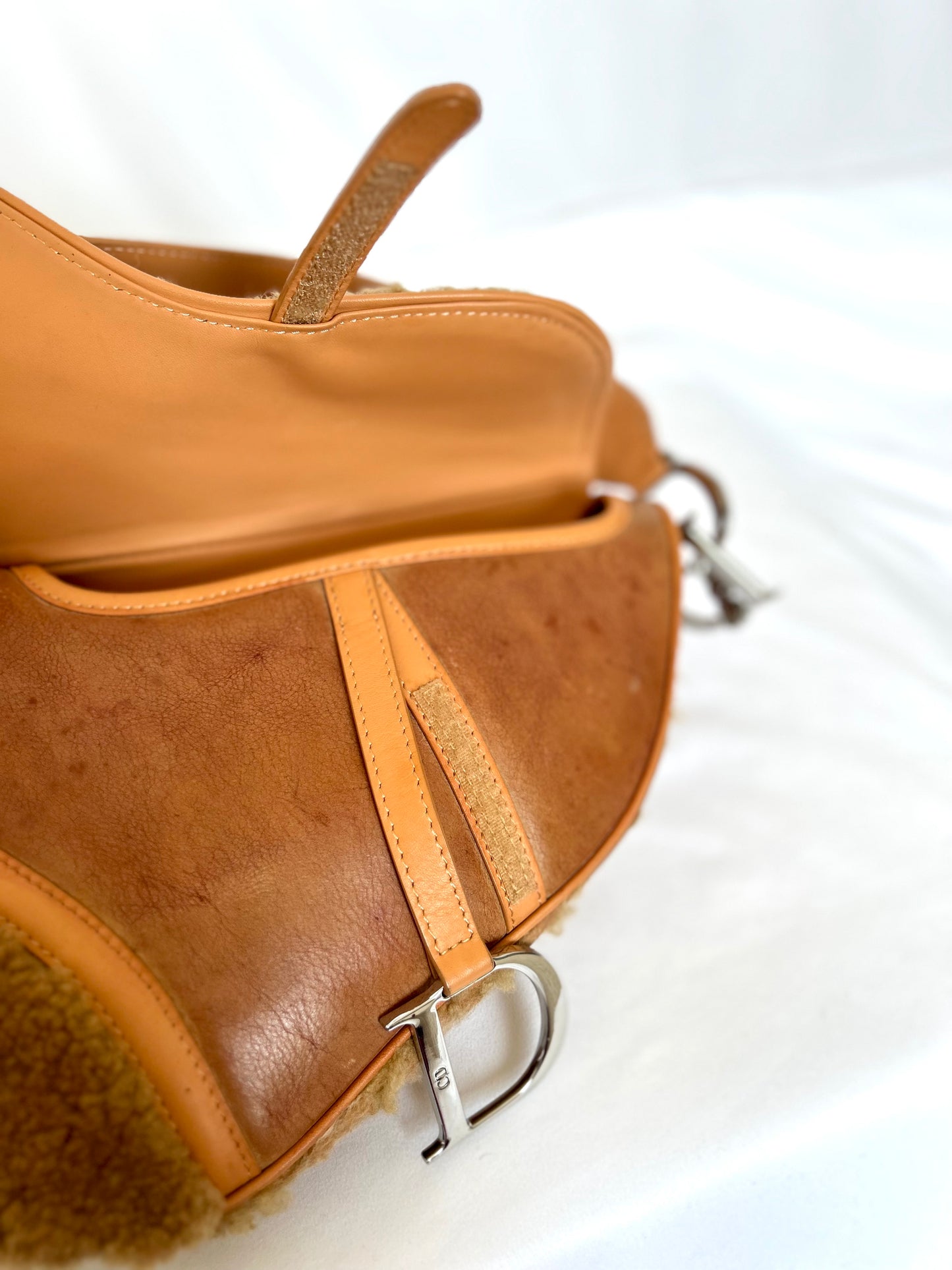 Dior Lamb Shearling Saddle Bag 2005 Flight Collection