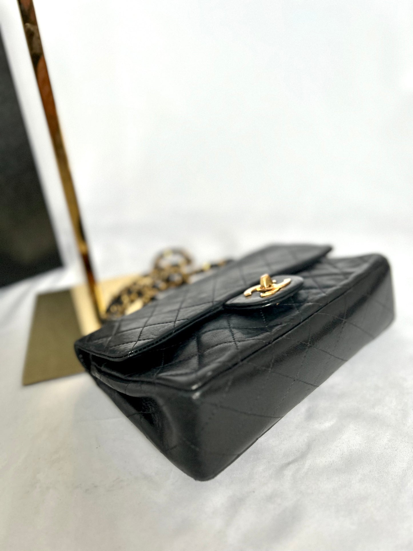 Black Small Vintage Lambskin Chanel Classic Flap
