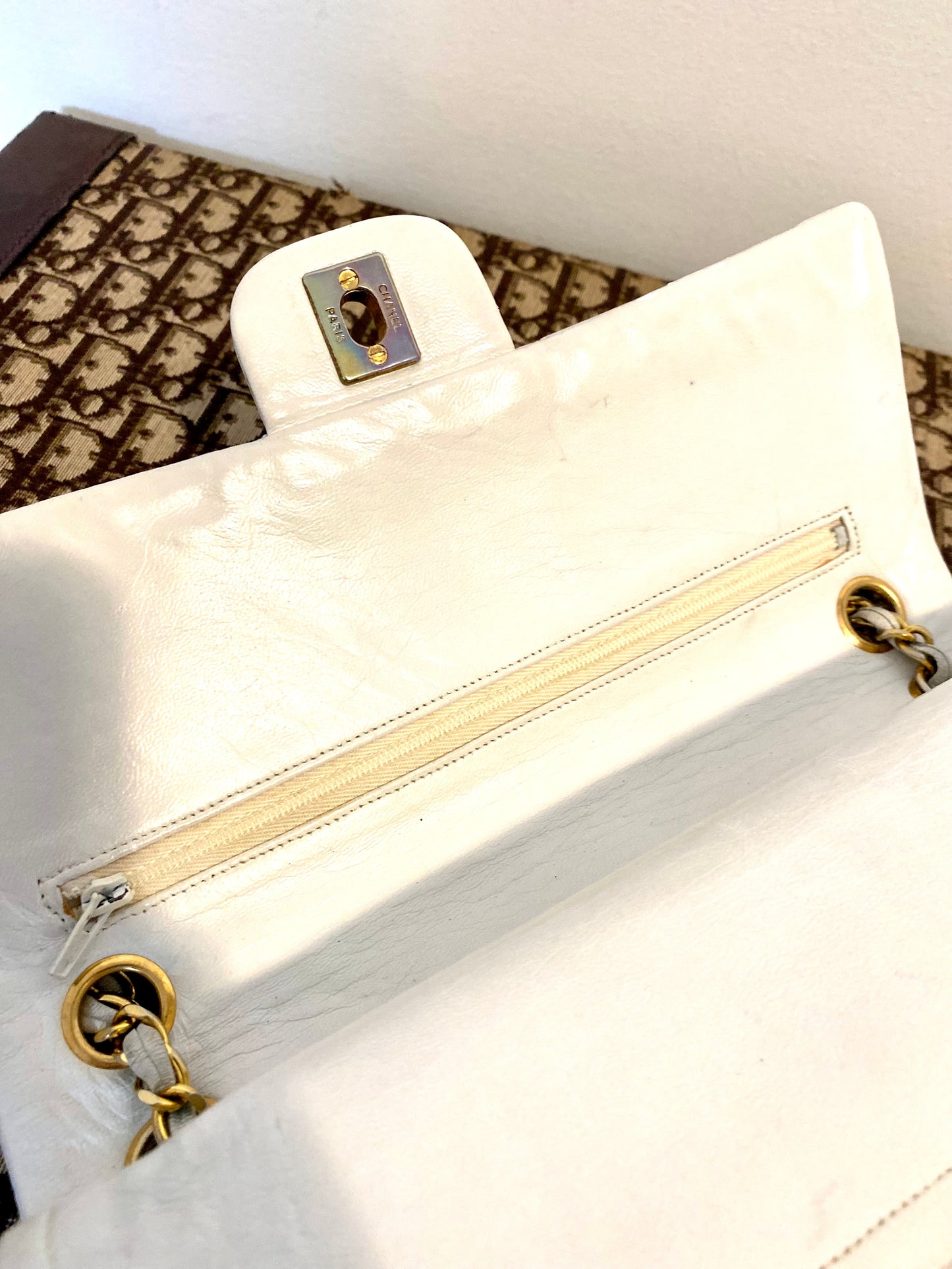 Chanel White Classic Double Flap