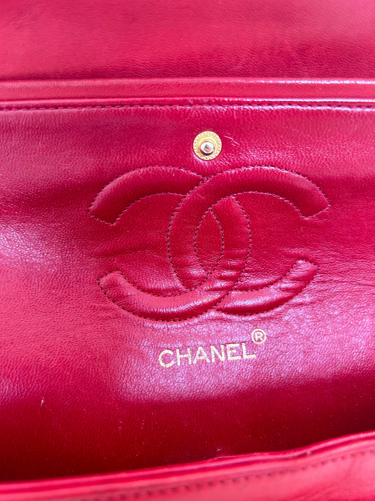 Red Chanel Classic Flap
