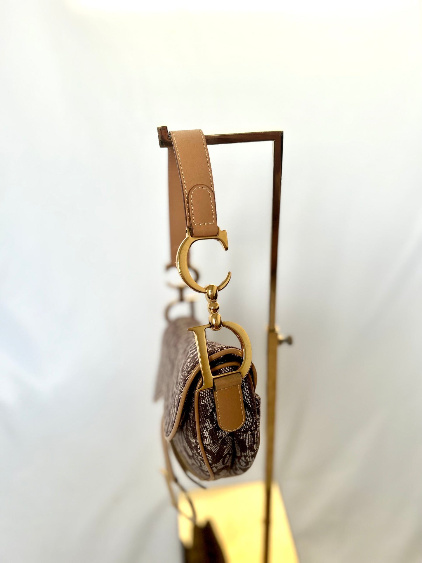 Dior Brown Oblique Monogram Saddle Bag