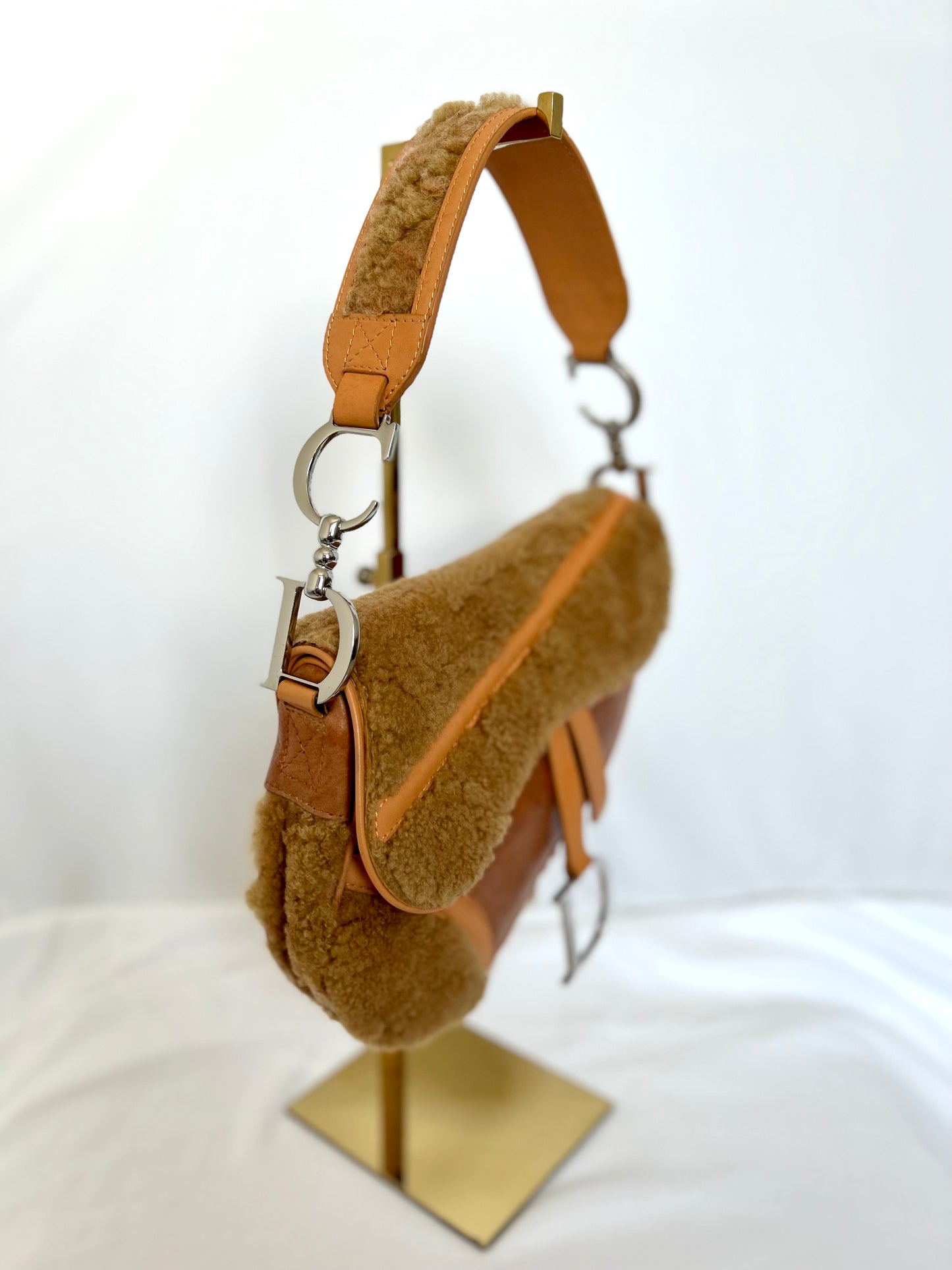 Dior Lamb Shearling Saddle Bag 2005 Flight Collection