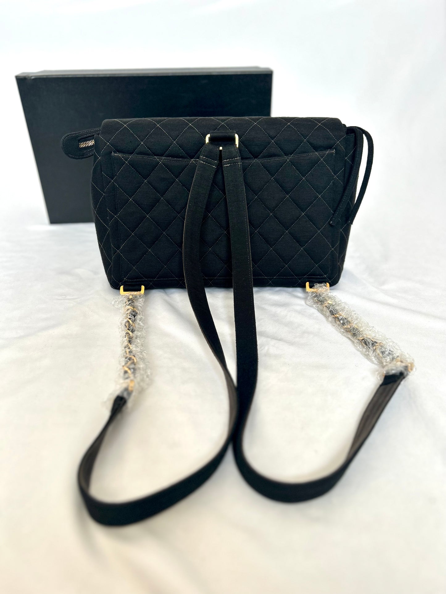 Chanel Black Jersey Backpack