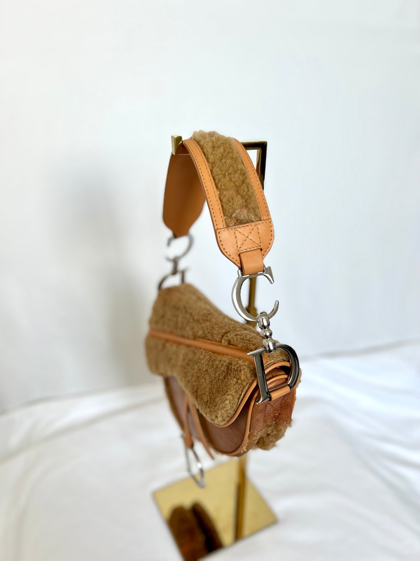 Dior Lamb Shearling Saddle Bag 2005 Flight Collection