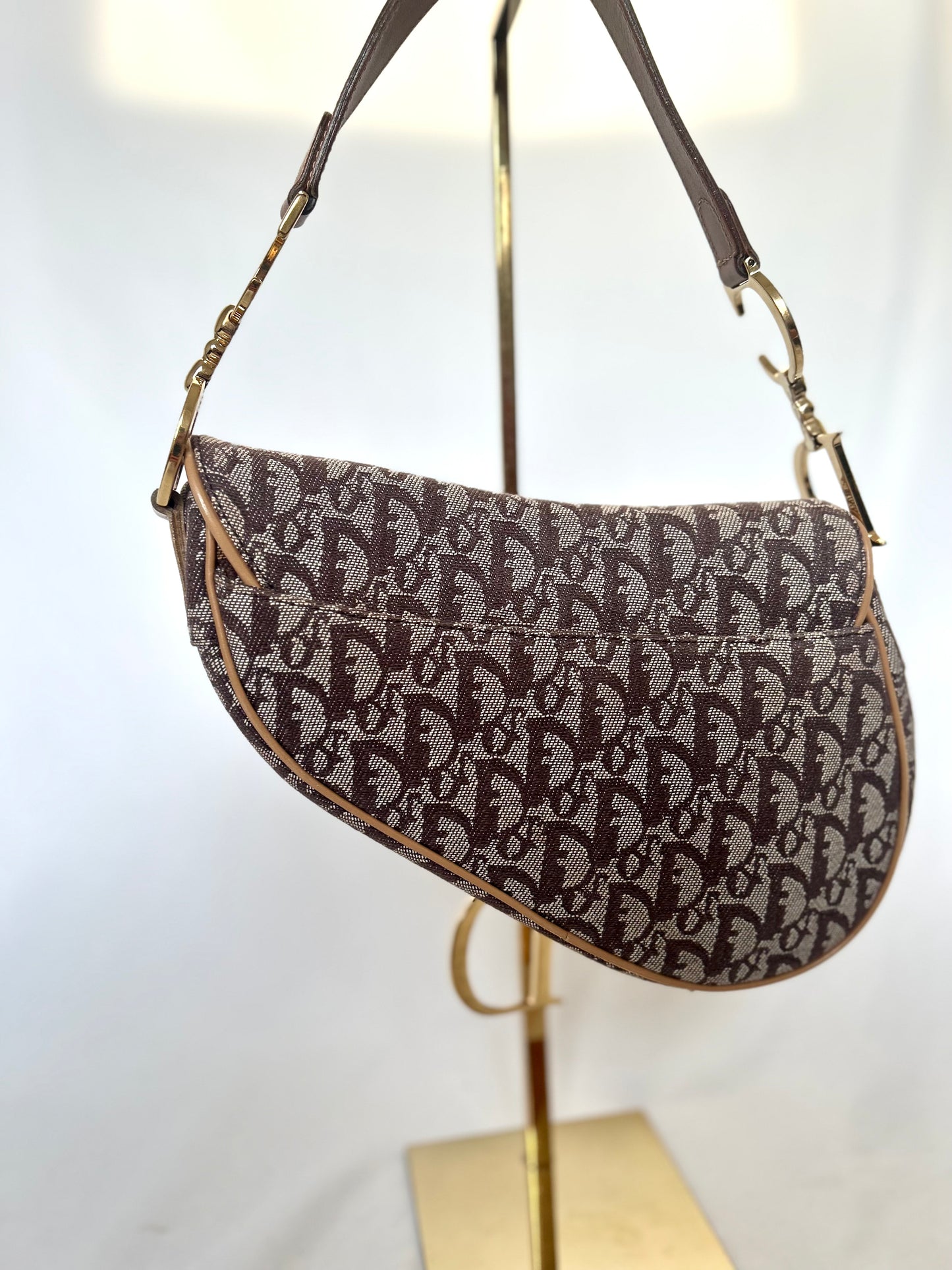 Dior Brown Oblique Monogram Saddle Bag