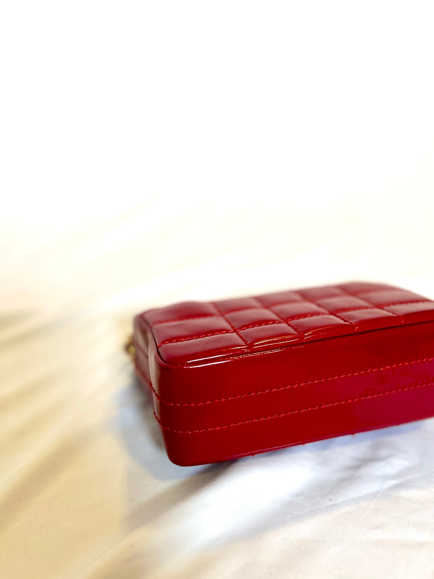 Chanel Red Small Chocolate Bar Flap Bag