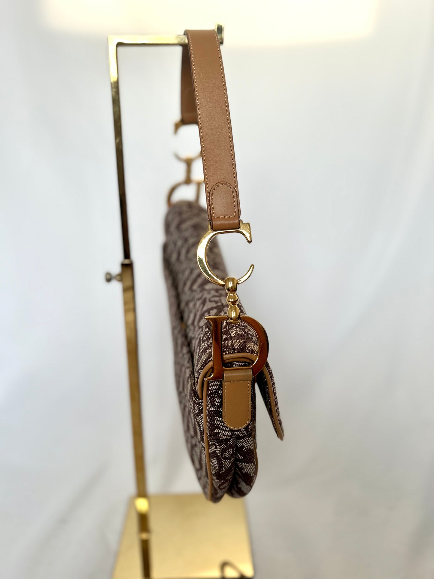 Dior Brown Oblique Monogram Saddle Bag