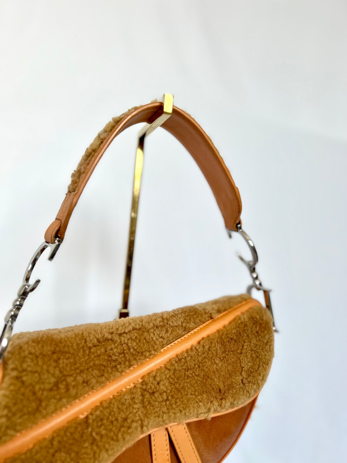 Dior Lamb Shearling Saddle Bag 2005 Flight Collection