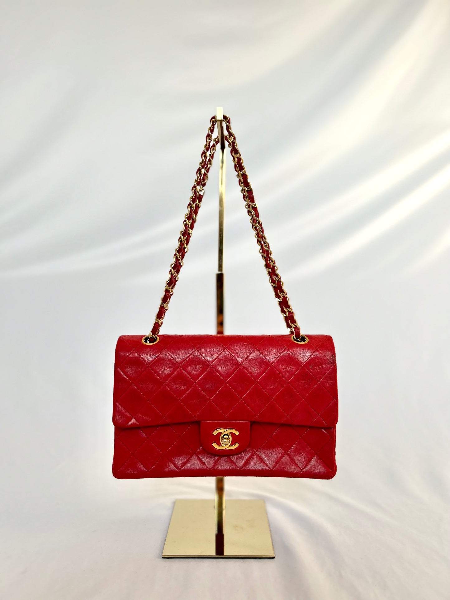 Red Chanel Classic Flap