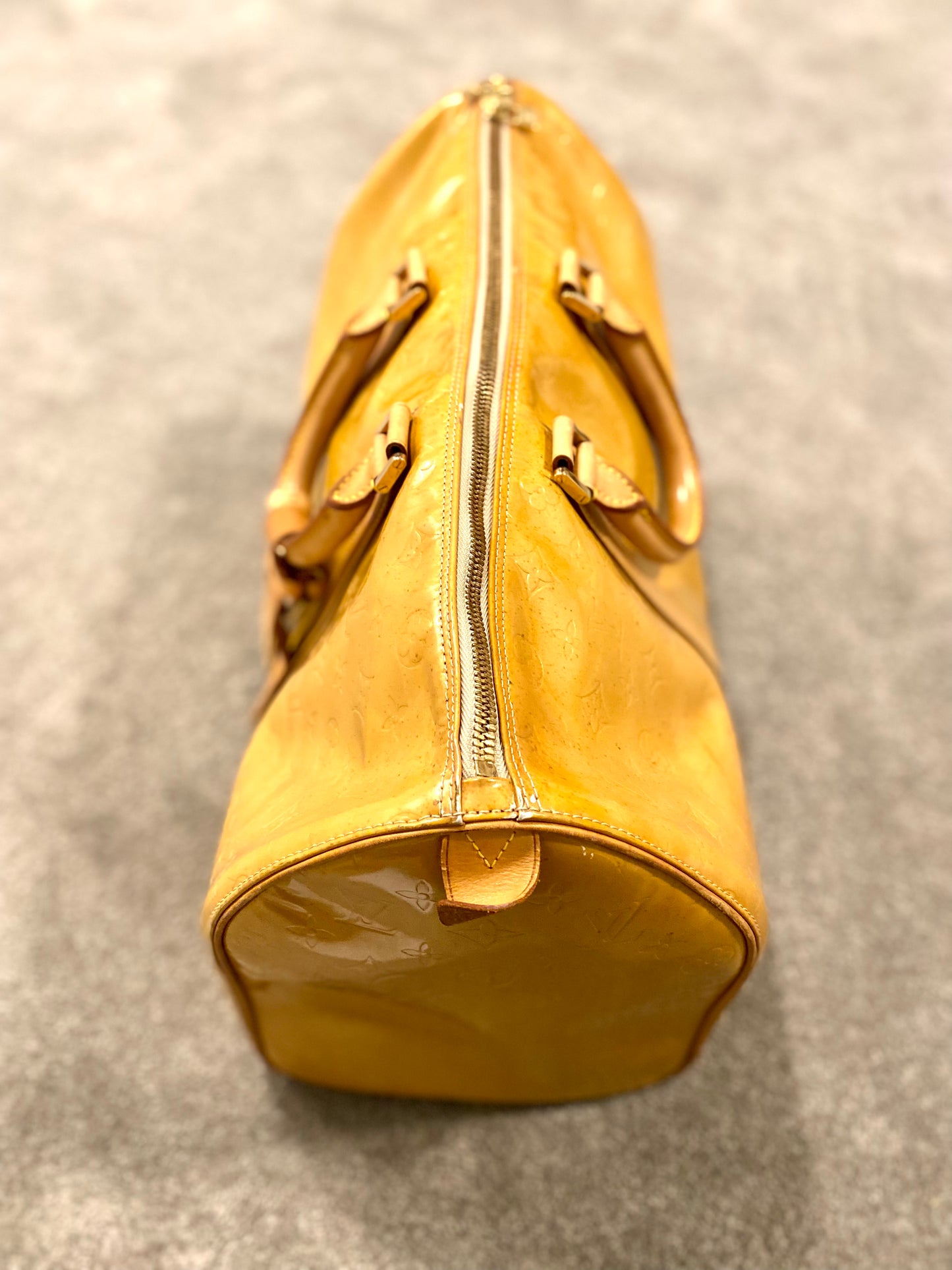 Louis Vuitton Yellow Vernis Keepall 45