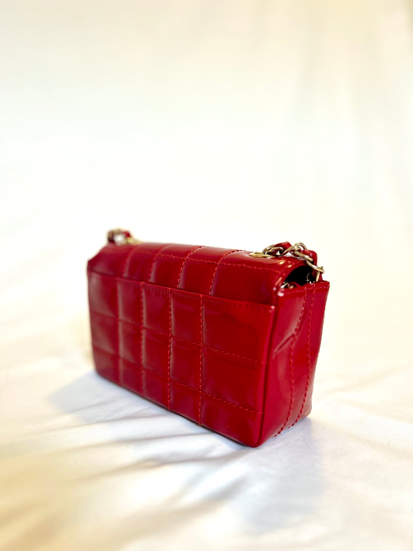 Chanel Red Small Chocolate Bar Flap Bag