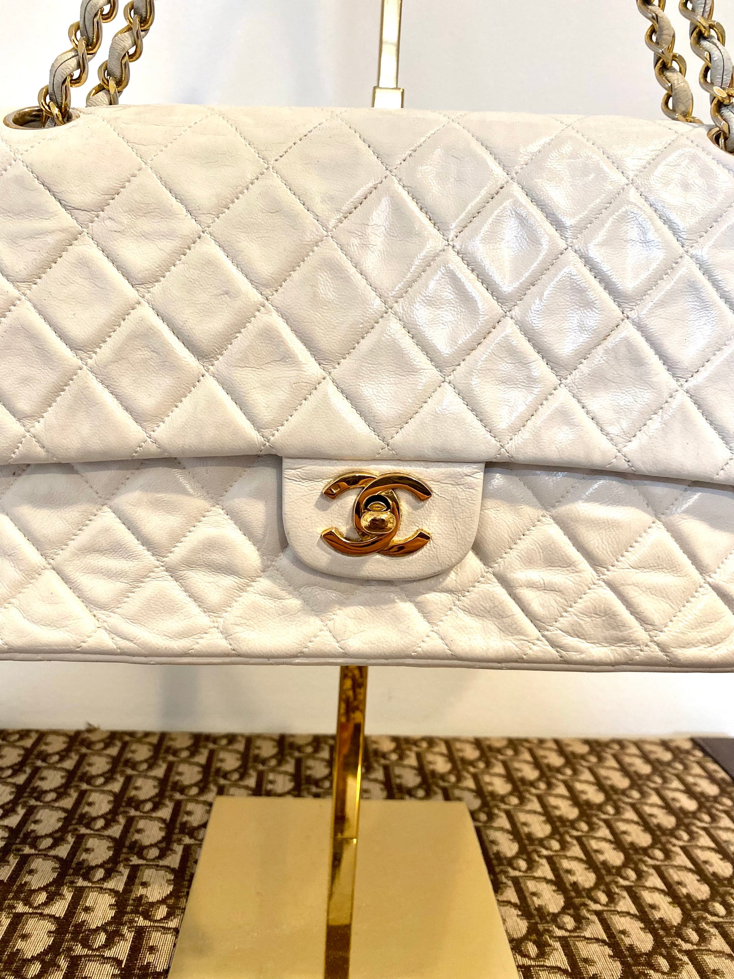 Chanel White Classic Double Flap