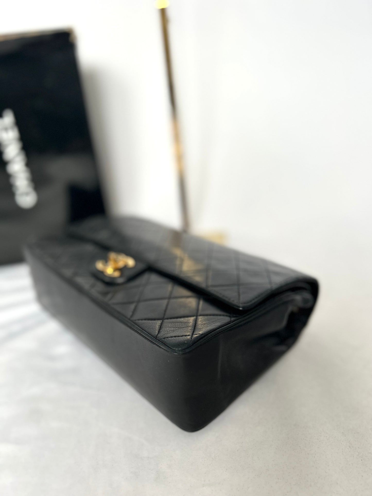 Black Vintage Chanel Lambskin Medium Classic Flap