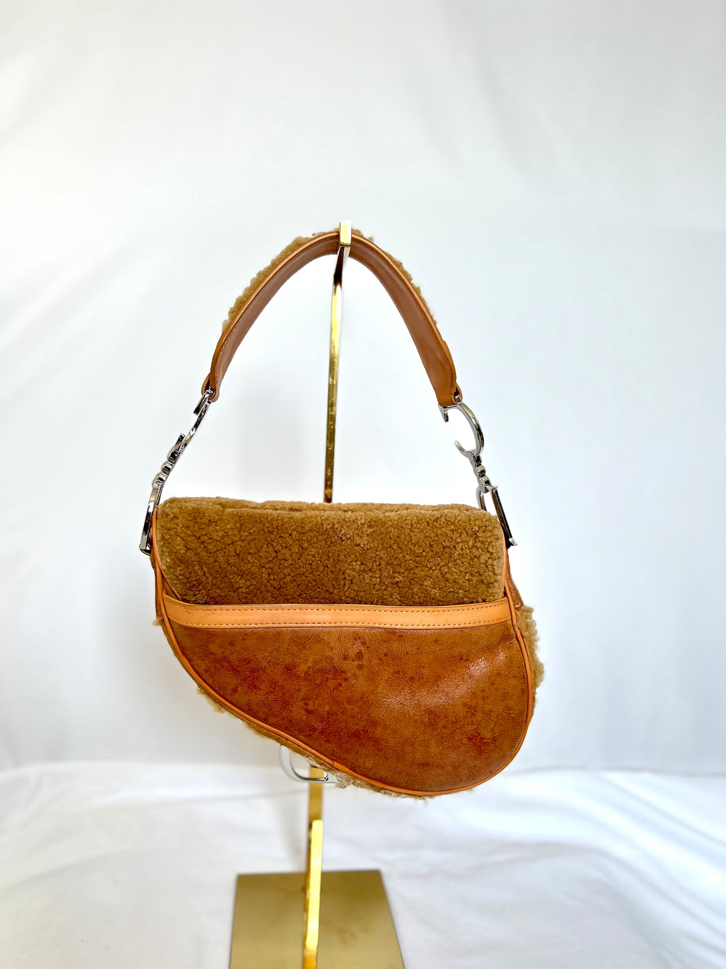 Dior Lamb Shearling Saddle Bag 2005 Flight Collection