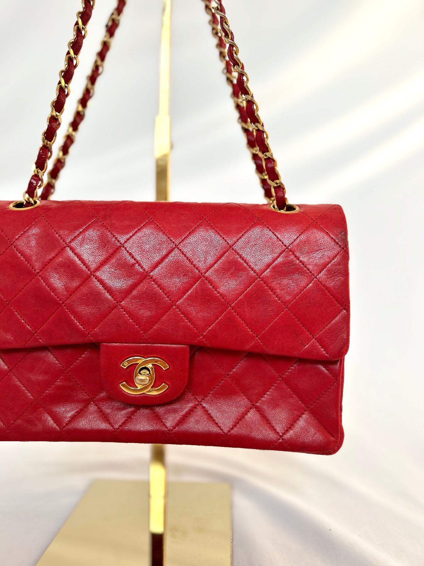 Red Chanel Classic Flap