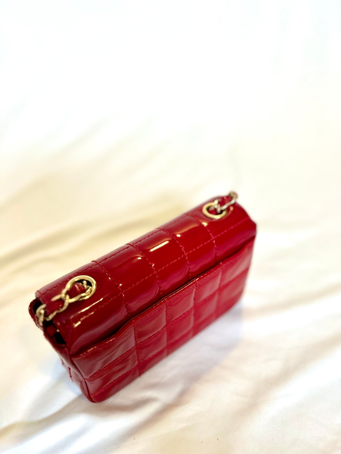 Chanel Red Small Chocolate Bar Flap Bag