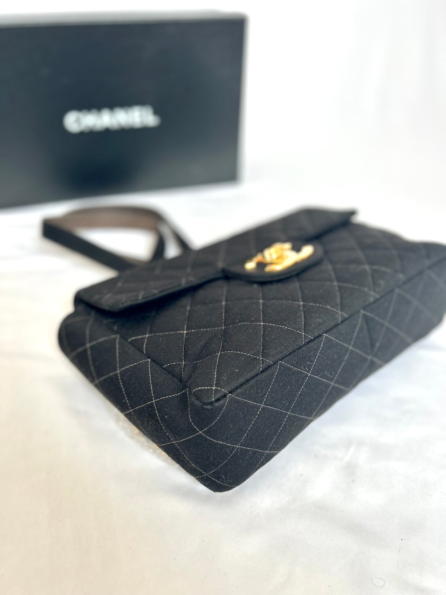 Chanel Black Jersey Backpack