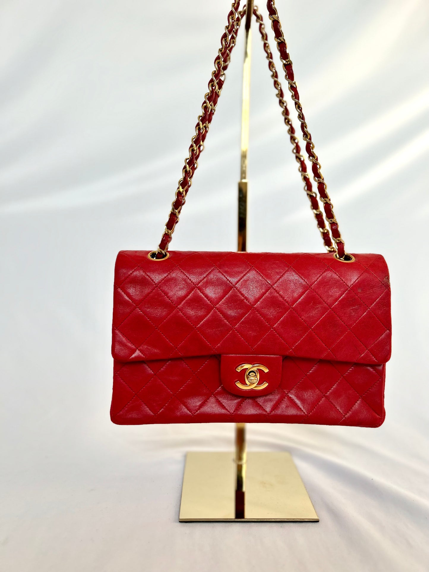 Red Chanel Classic Flap