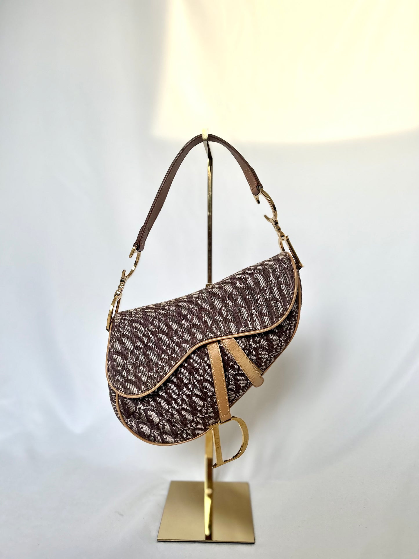 Dior Brown Oblique Monogram Saddle Bag