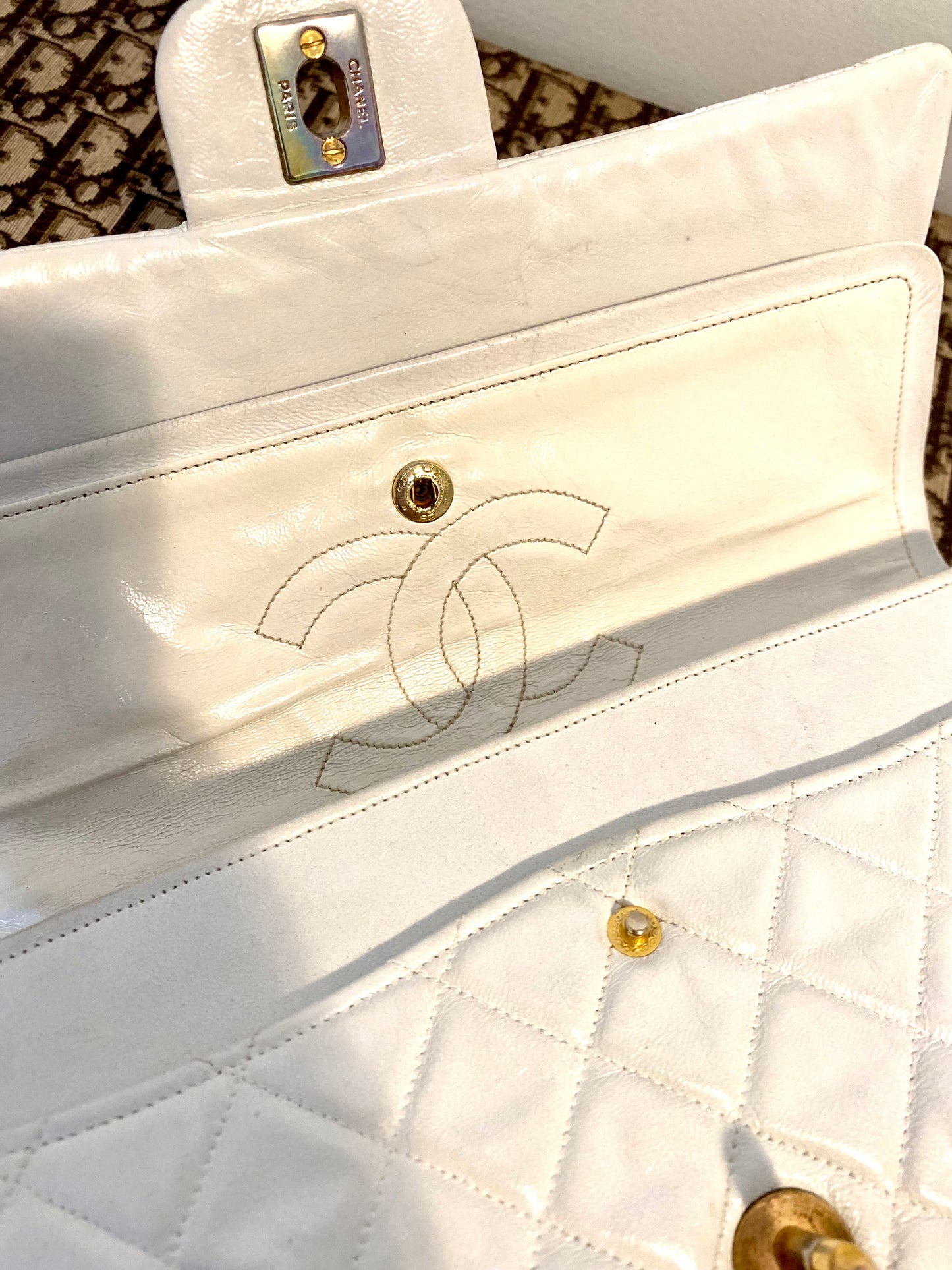 Chanel White Classic Double Flap