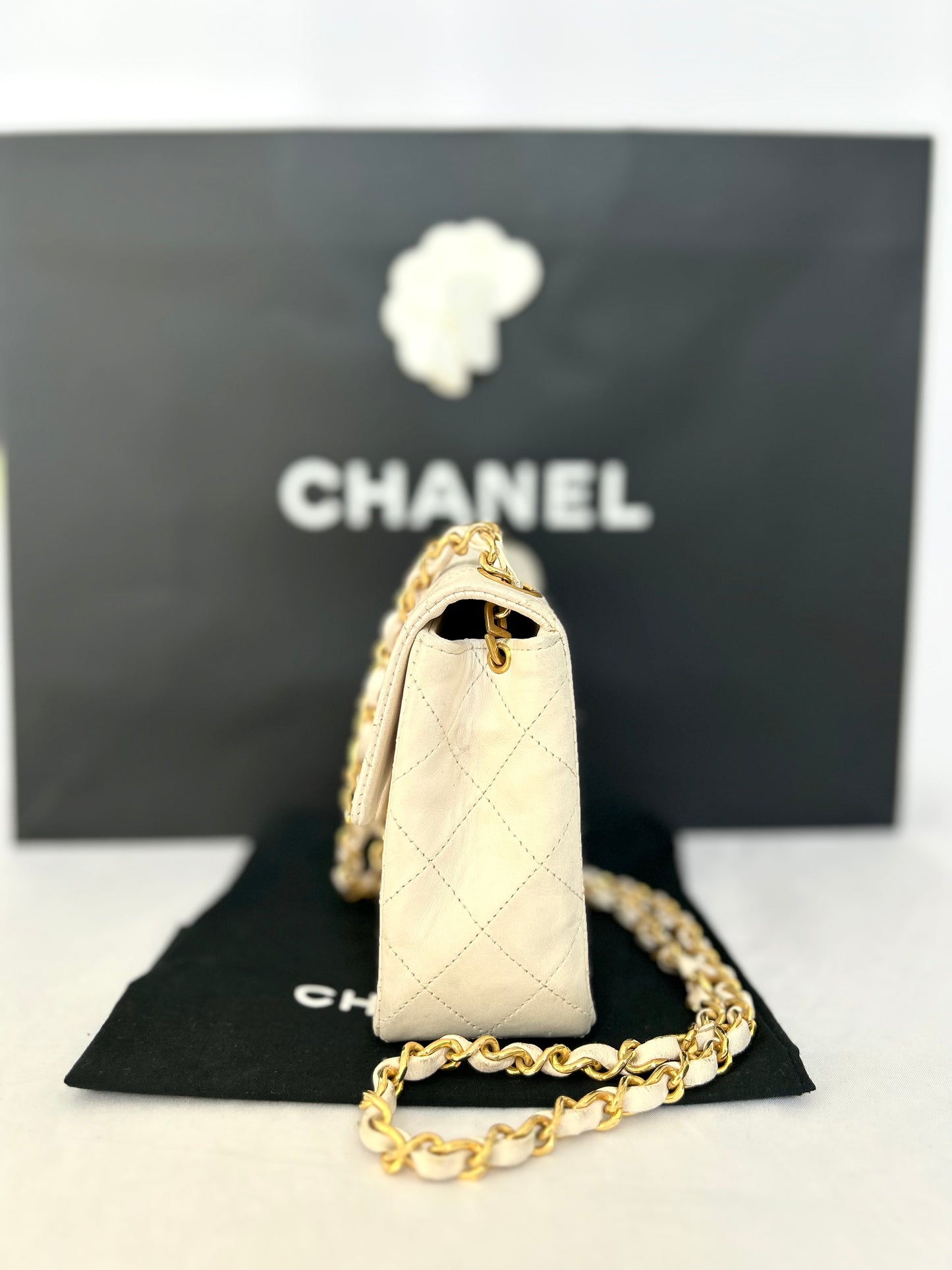 Chanel White Mini Square Flap Bag
