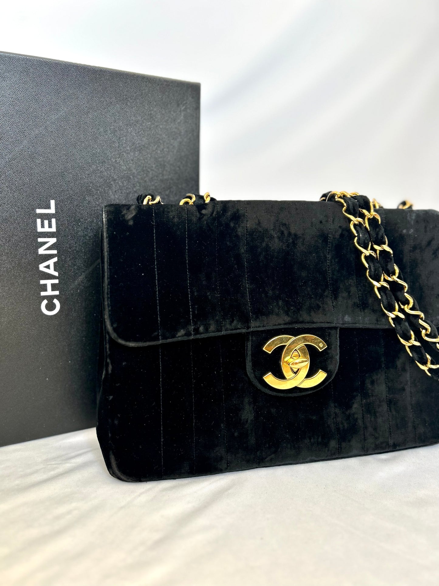 Chanel Velvet Velour Classic Jumbo 1994-1996