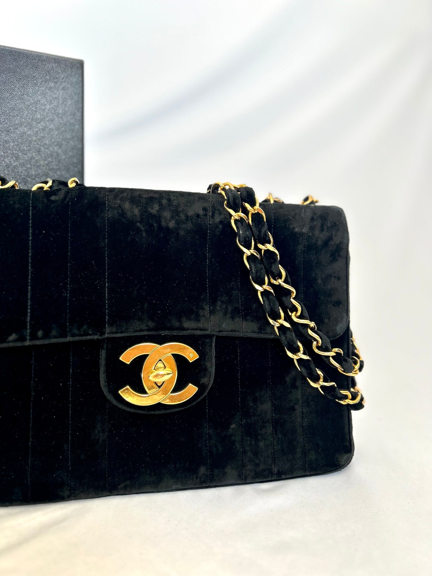 Chanel Velvet Velour Classic Jumbo 1994-1996