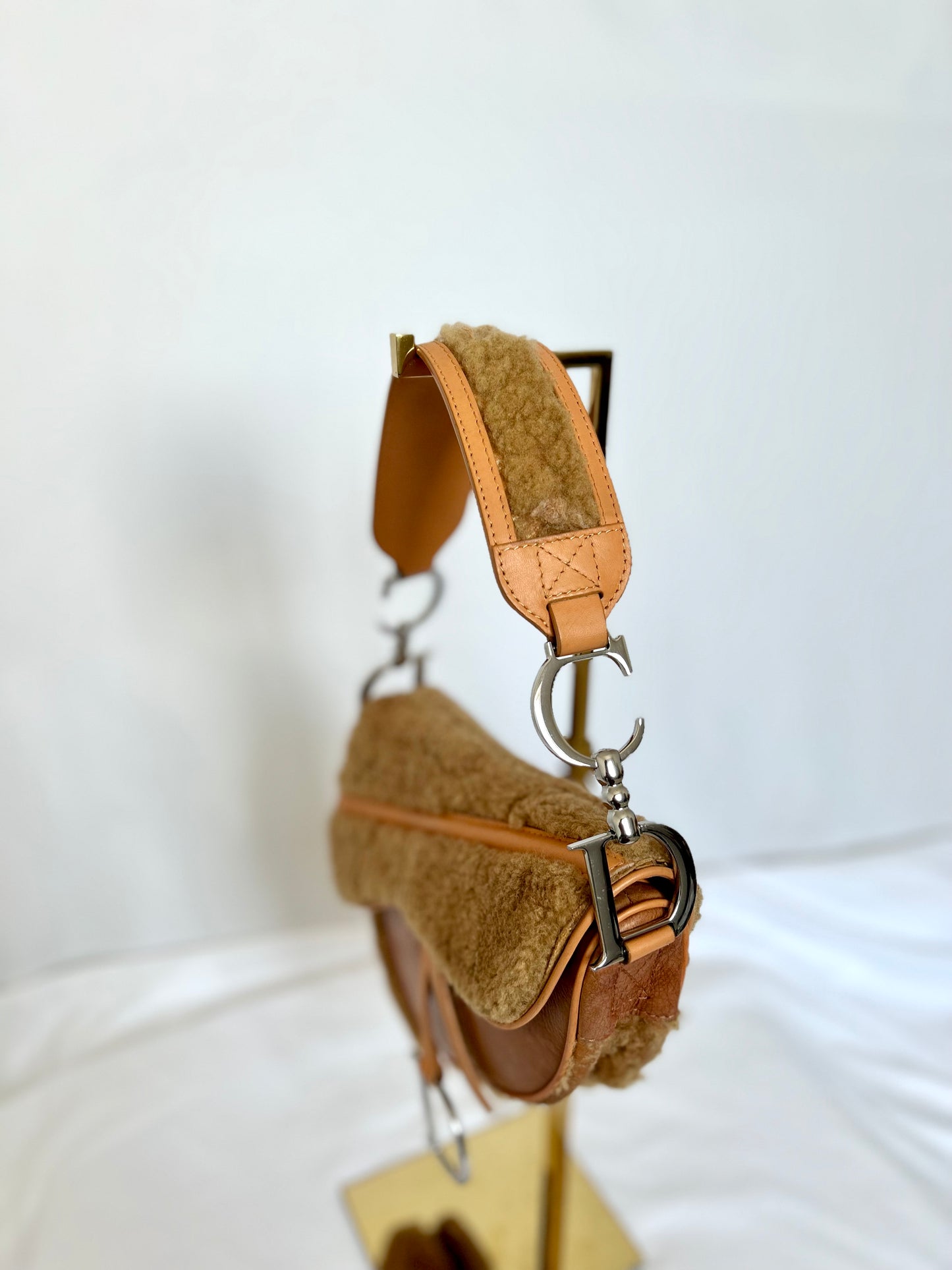 Dior Lamb Shearling Saddle Bag 2005 Flight Collection