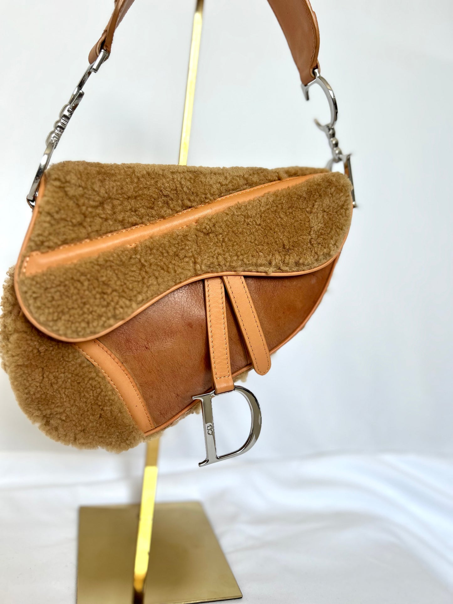 Dior Lamb Shearling Saddle Bag 2005 Flight Collection