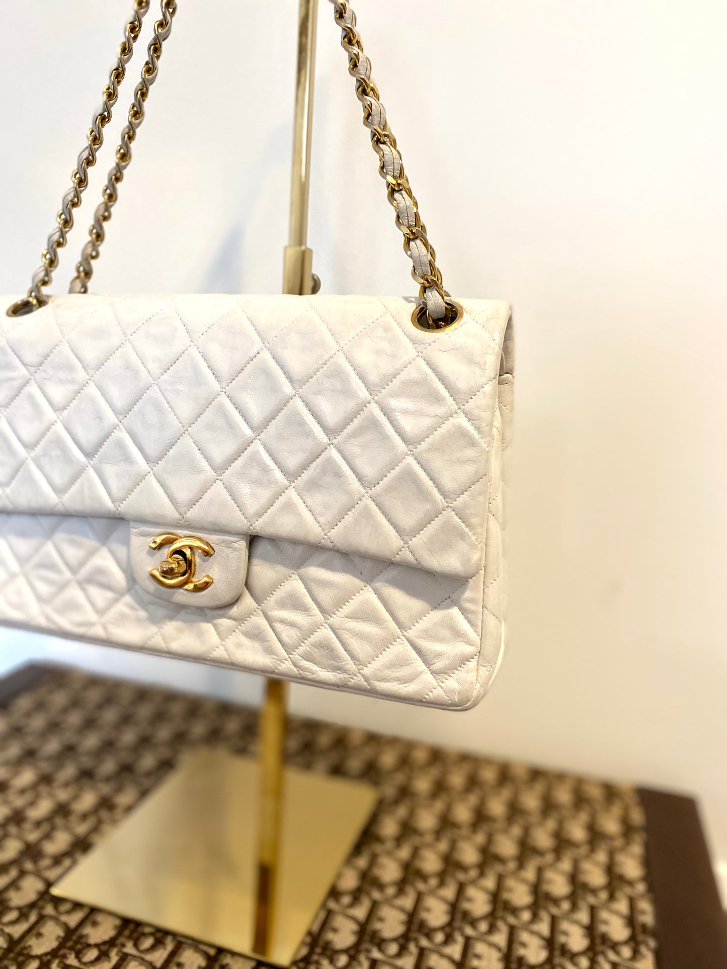 Chanel White Classic Double Flap