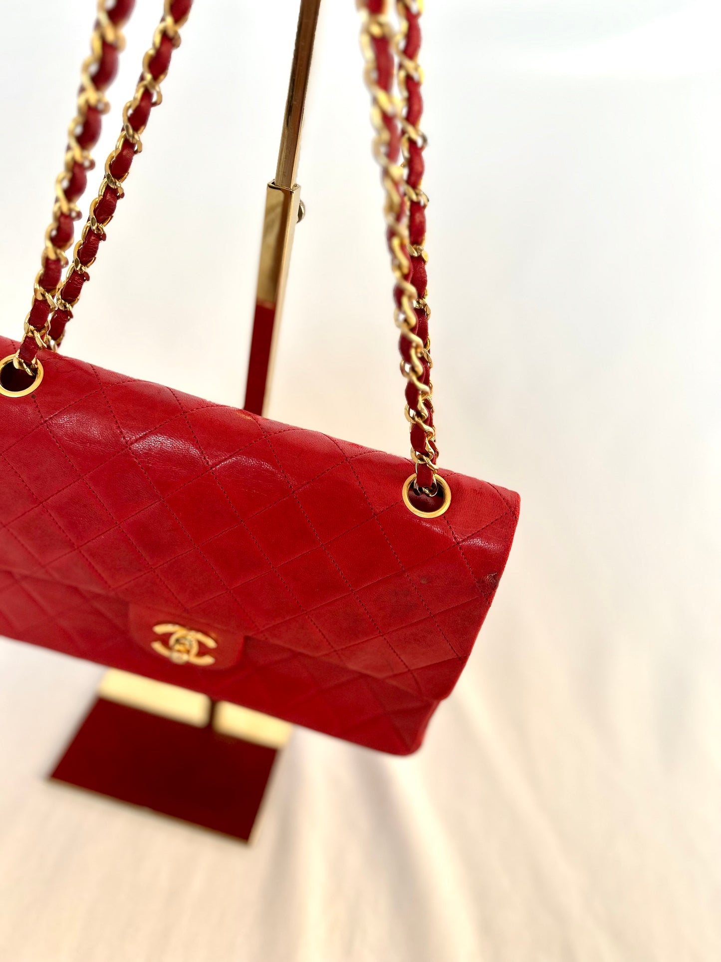 Red Chanel Classic Flap
